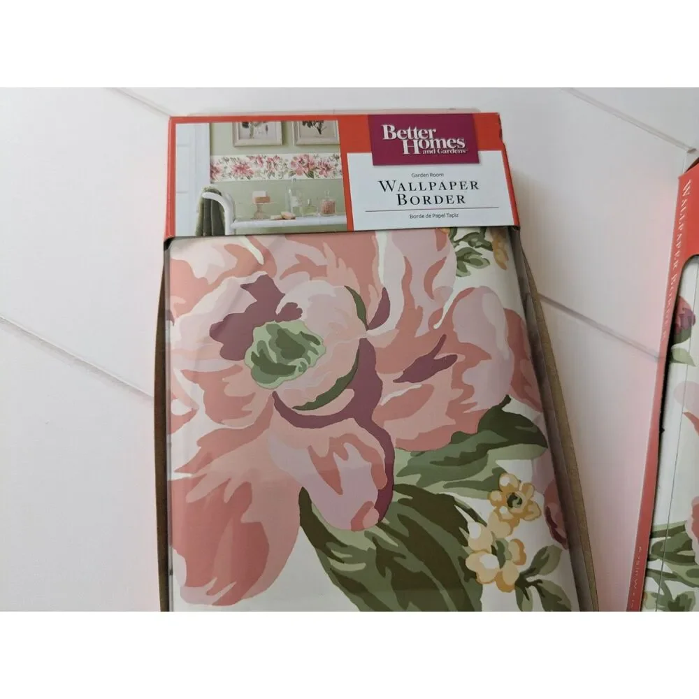Better Homes & Gardens Wallpaper Border - Pink Flowers - 6.75